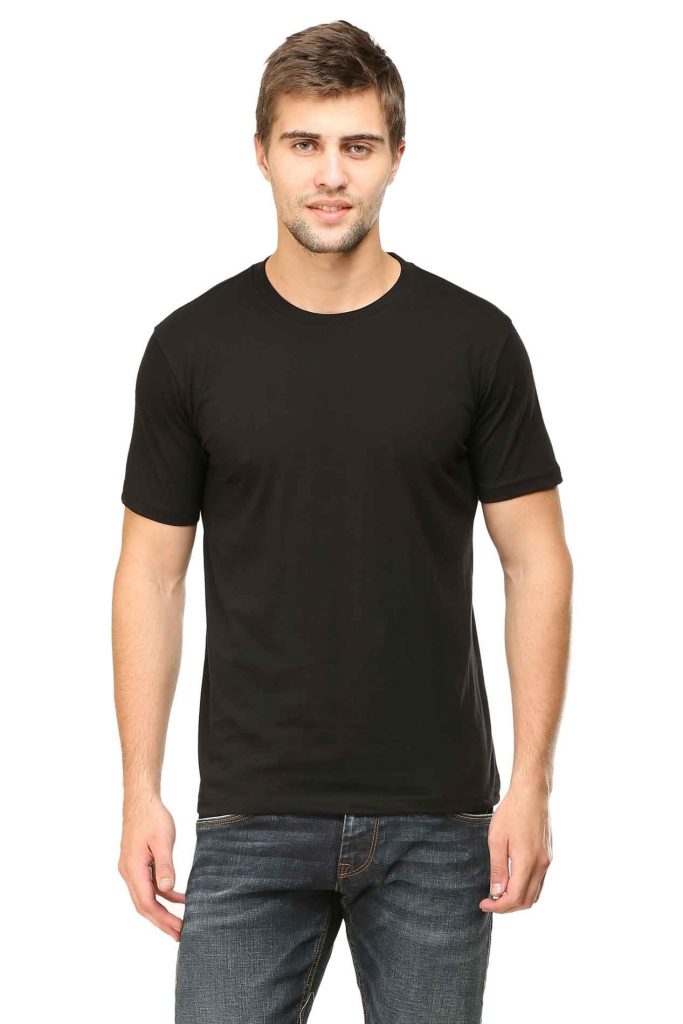 Black Round Neck Half Sleeve T-Shirt | Bofrike