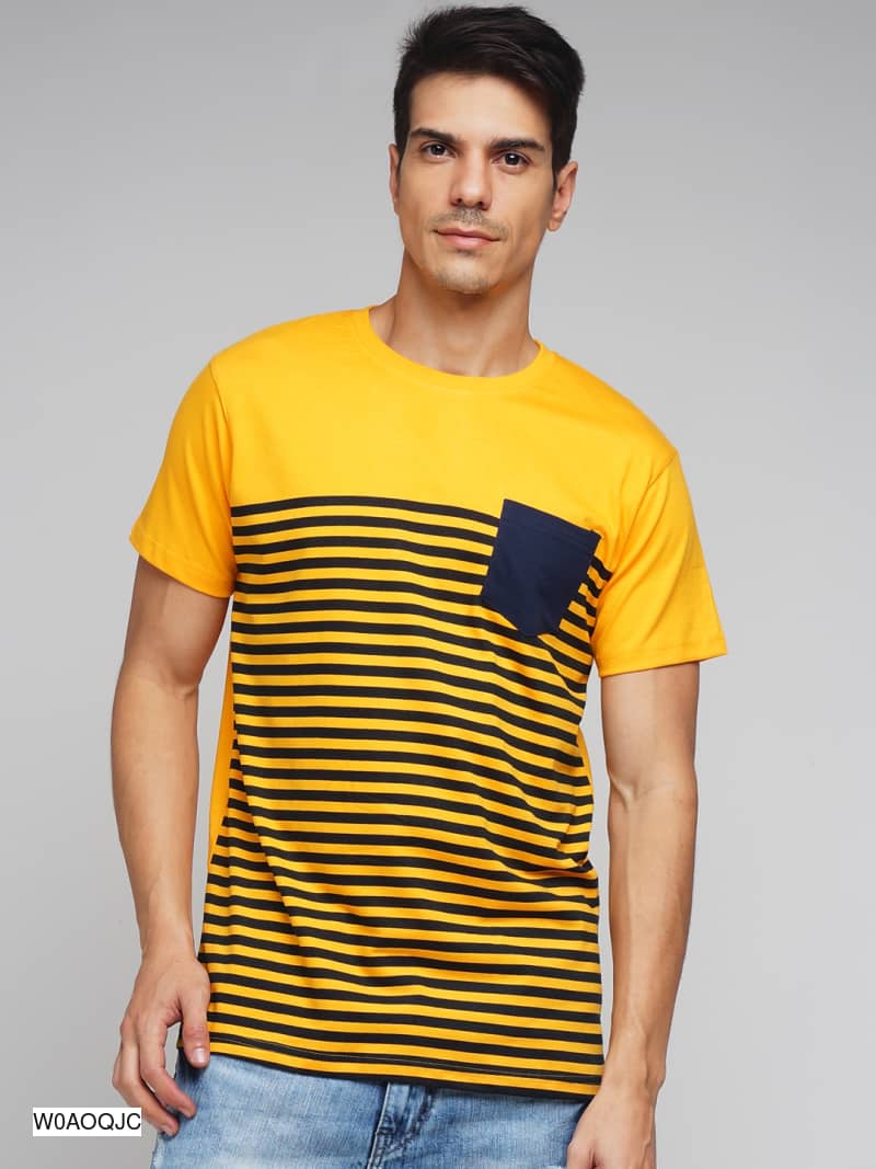 Golden Yellow Cotton T-Shirt_1_5079830519480320 | Bofrike