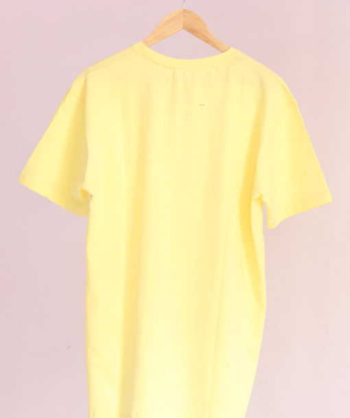 Pastel Yellow Crushed Cotton Half Sleeve T-shirt For Men | Bofrike