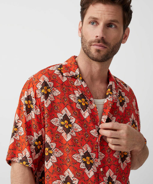 Floral Mosaic Cuban Collar Shirt | Bofrike