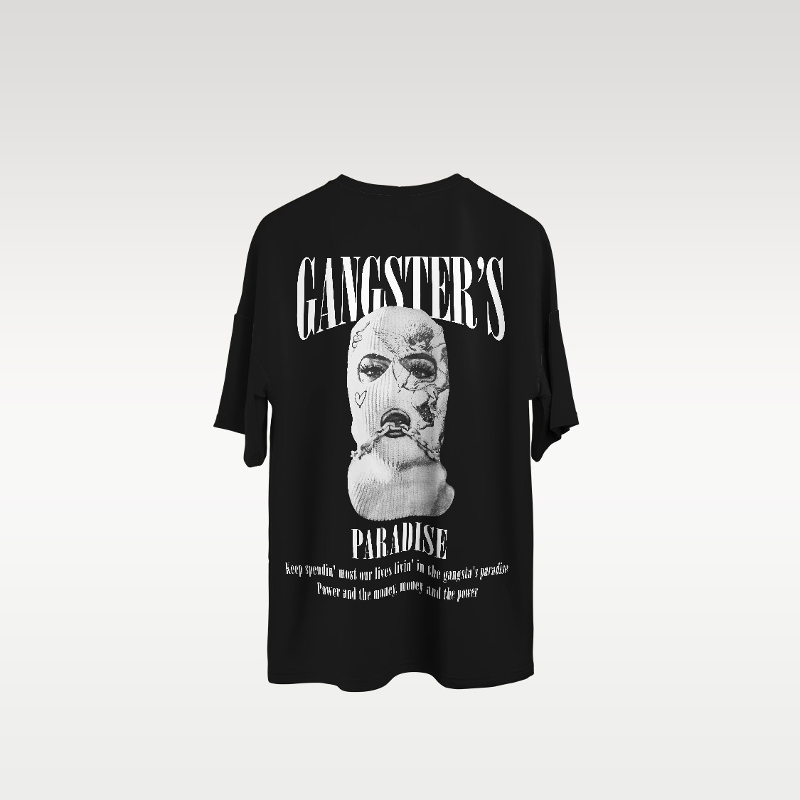 Gangsters Black Oversized T-Shirt | Bofrike
