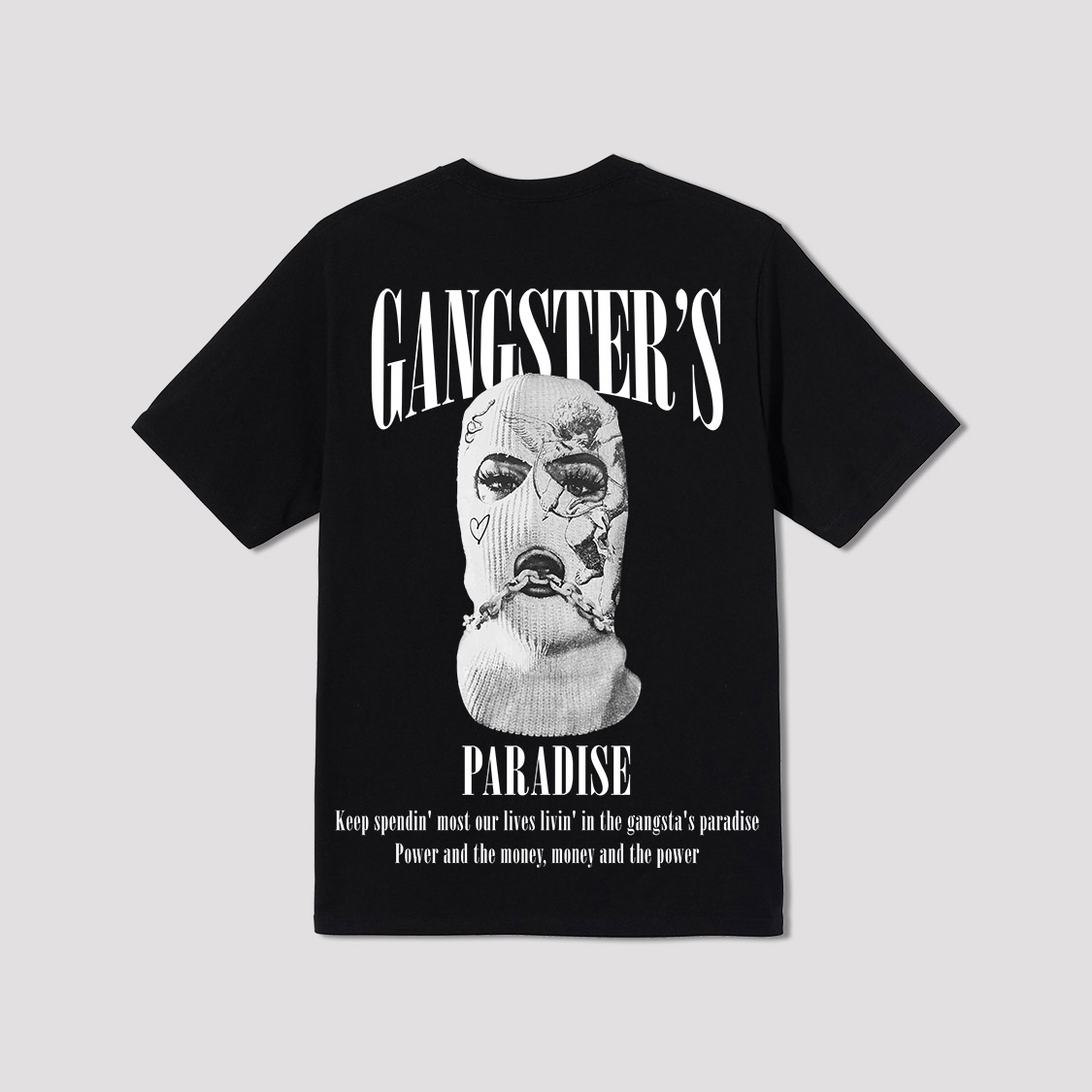 Gangsters Black Oversized T-Shirt | Bofrike