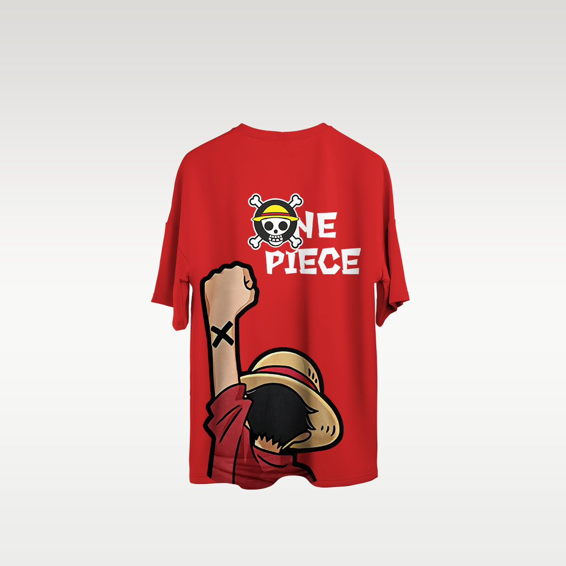 Red Luffy One Piece Oversized T-shirt | Bofrike
