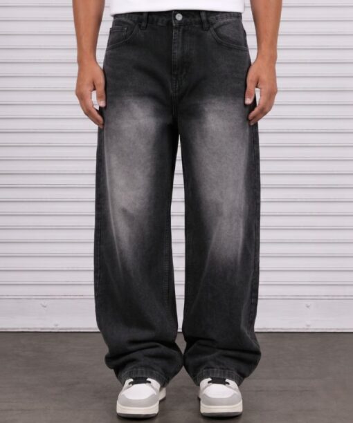 Noir Black Washed Baggy Fit Jean