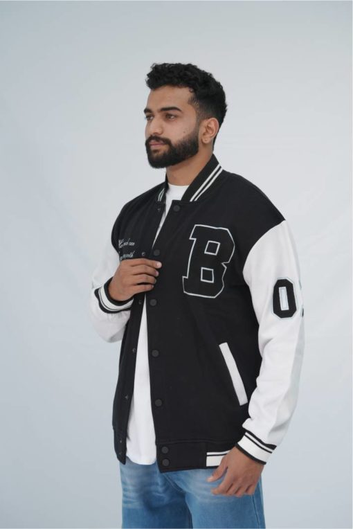 Black Oversized Varsity Jacket - Image 2