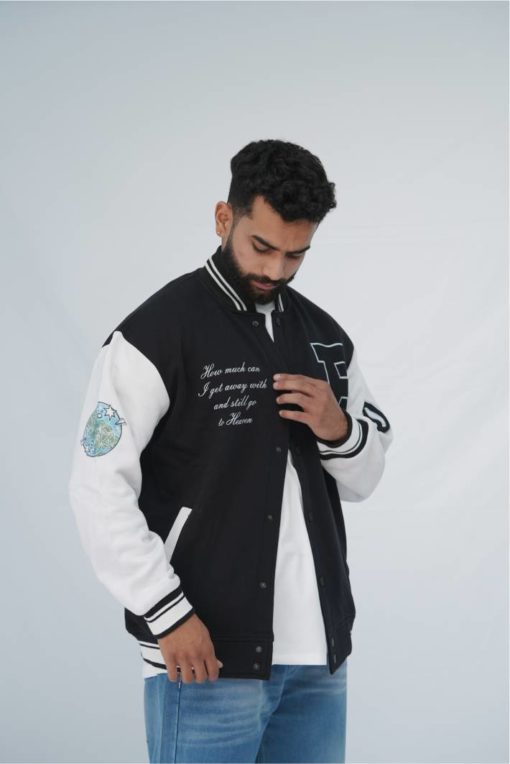 Black Oversized Varsity Jacket - Image 4