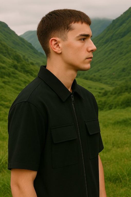 Black Zip Oversized Shirt - Image 5