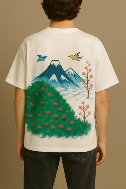 Tranquil Bloom Oversized T-shirt