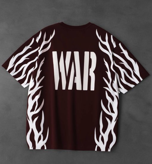 Claret Red War Oversized T-Shirt - Image 3