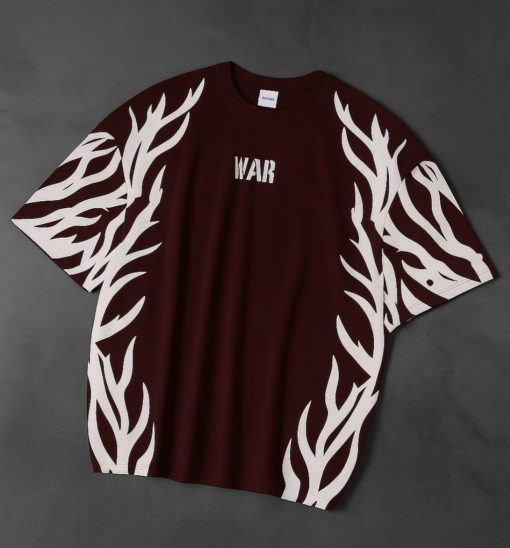 Claret Red War Oversized T-Shirt - Image 2