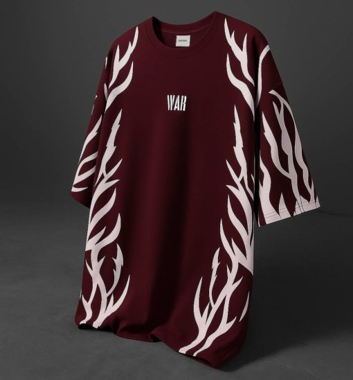 Claret Red War Oversized T-Shirt