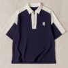 Navy Half Zipped Realm Polo