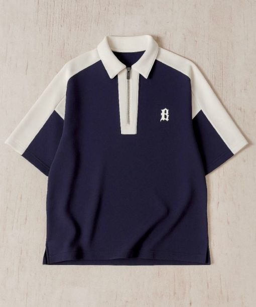 Navy Half Zipped Realm Polo