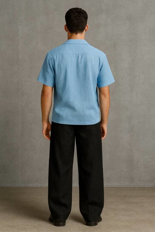 Black Baggy Fit Linen Pants - Image 3