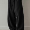 Black Baggy Fit Linen Pants