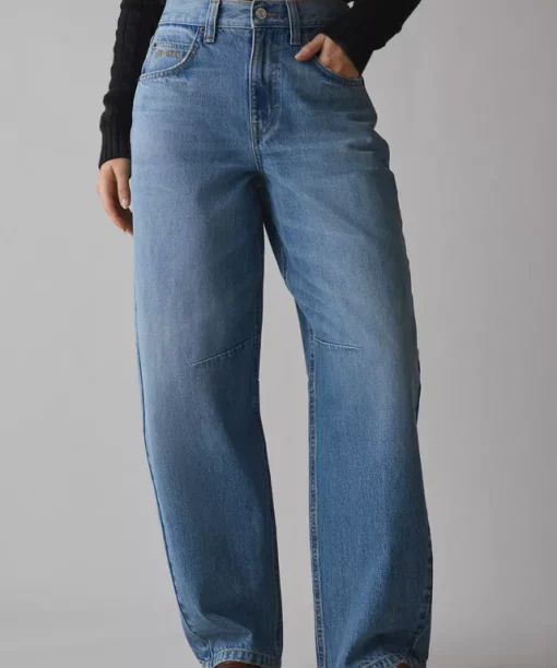 Buckle Baggy Barrel Jean
