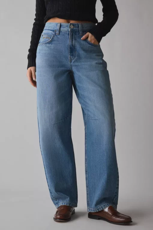 Buckle Baggy Barrel Jean