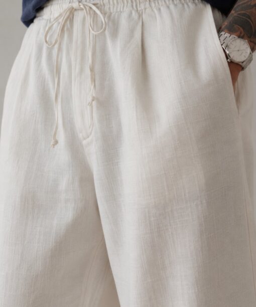 Alternative view of White Baggy Fit Linen Pants