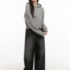 Noir Washed Wide Leg Jean