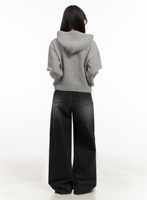 Noir Washed Wide Leg Jean - Image 6