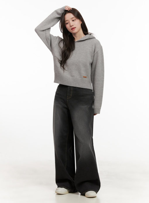 Noir Washed Wide Leg Jean - Image 7