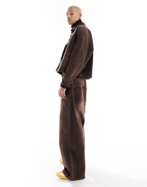 Brown Washed Baggy Fit Jean - Image 3