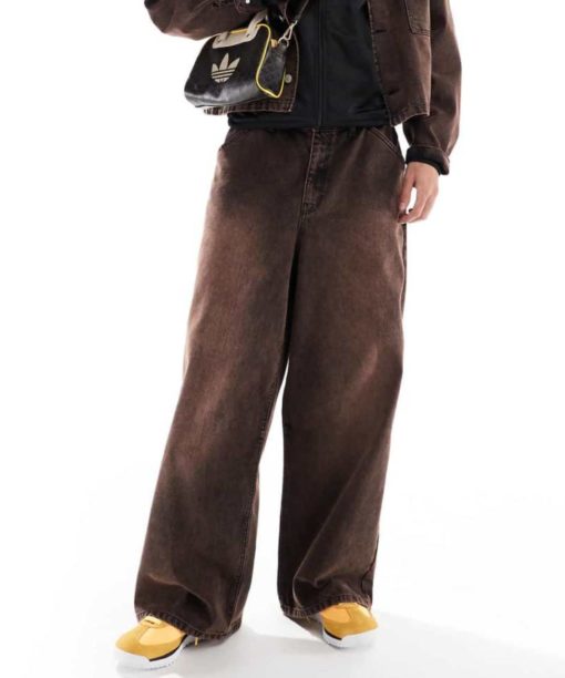 Brown Washed Baggy Fit Jean