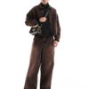 Brown Washed Baggy Fit Jean
