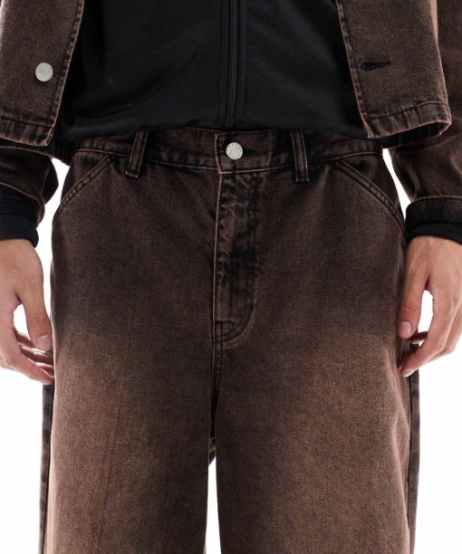 Alternative view of Brown Washed Baggy Fit Jean