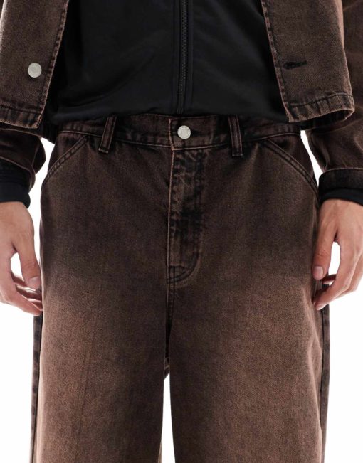 Brown Washed Baggy Fit Jean - Image 2