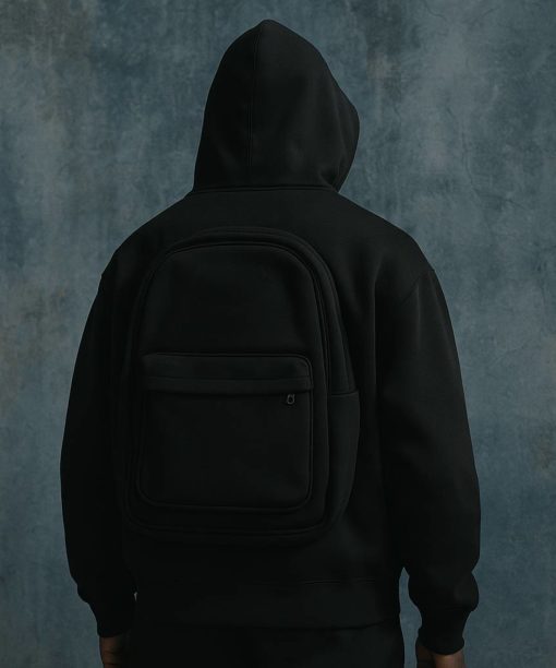 Black Backpack Oversized Hoodie