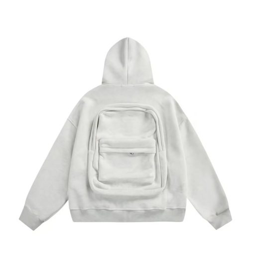 White Backpack Oversized Hoodie - Image 3