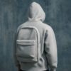 White Backpack Oversized Hoodie