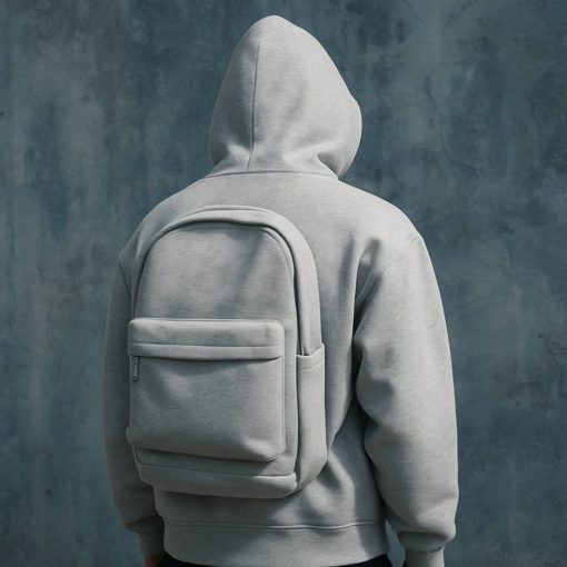 White Backpack Oversized Hoodie