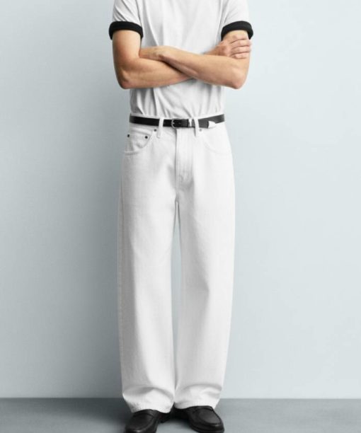 Alternative view of White Baggy Fit Jean