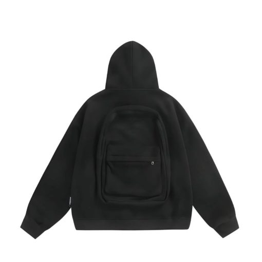 Black Backpack Oversized Hoodie - Image 2