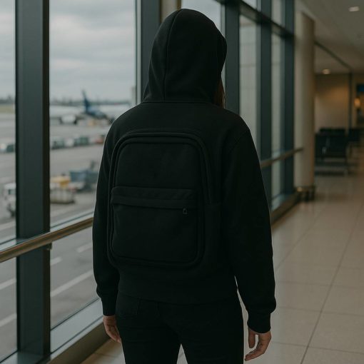 Black Backpack Oversized Hoodie - Image 4
