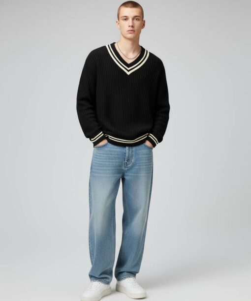 Black Oversized Knit Sweater