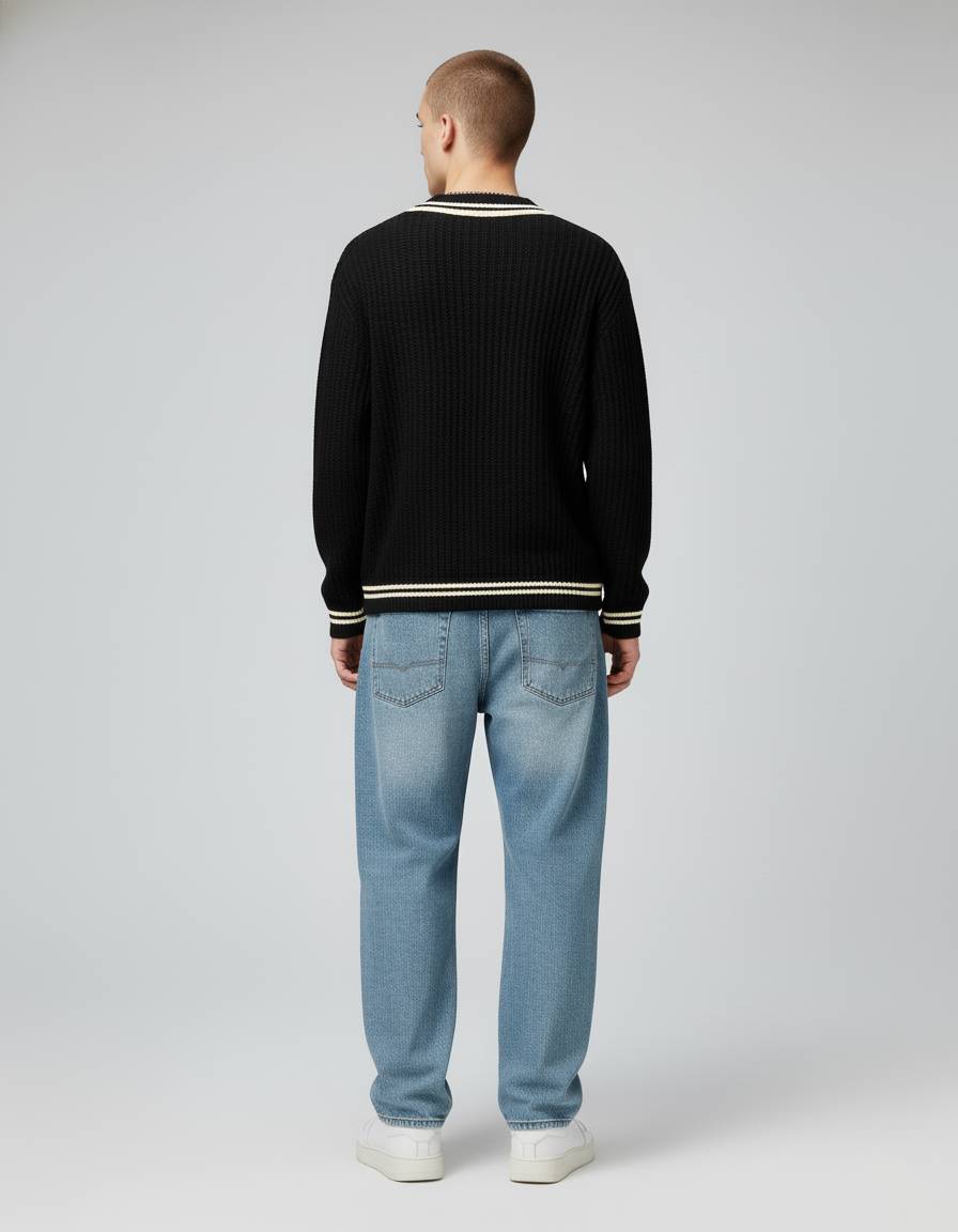 Black Oversized Knit Sweater - Image 4