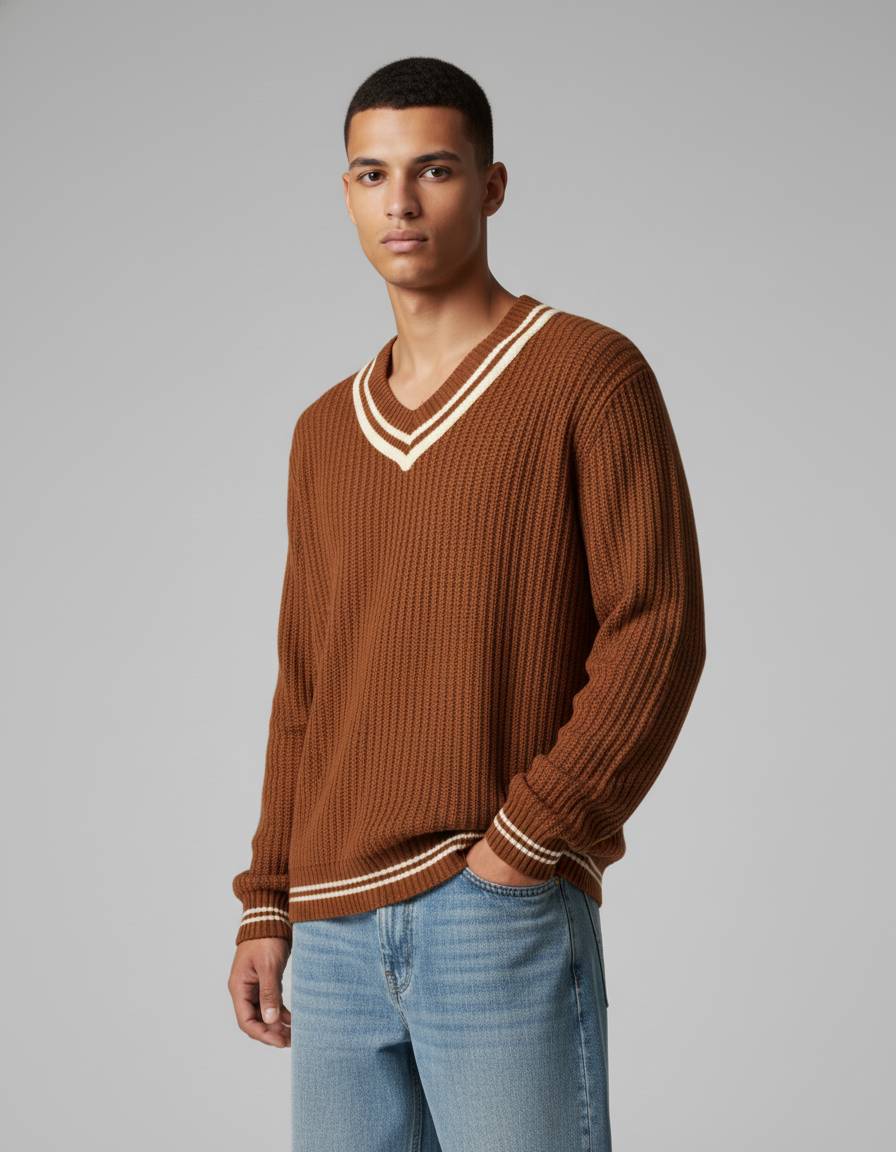 Brown Oversized Knit Sweater