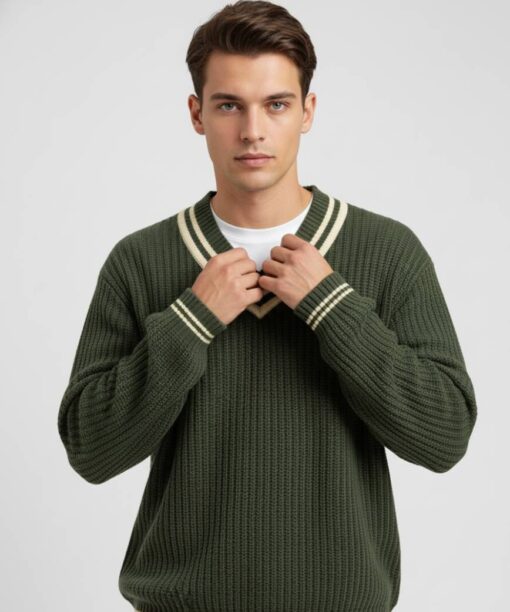 Green Oversized Knit Sweater