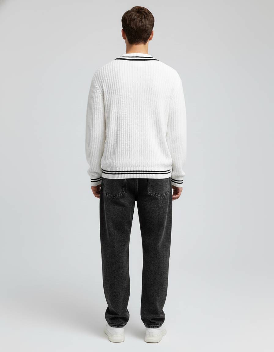 White Oversized Knit Sweater - Image 4