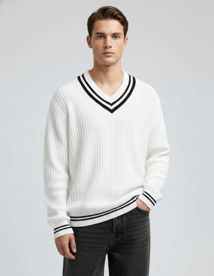 White Oversized Knit Sweater