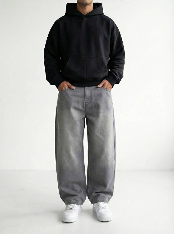 Ash Grey Baggy Fit Jean - Image 5