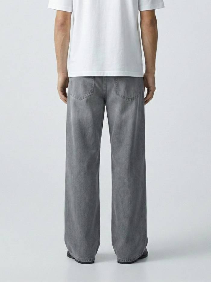 Ash Grey Baggy Fit Jean - Image 4