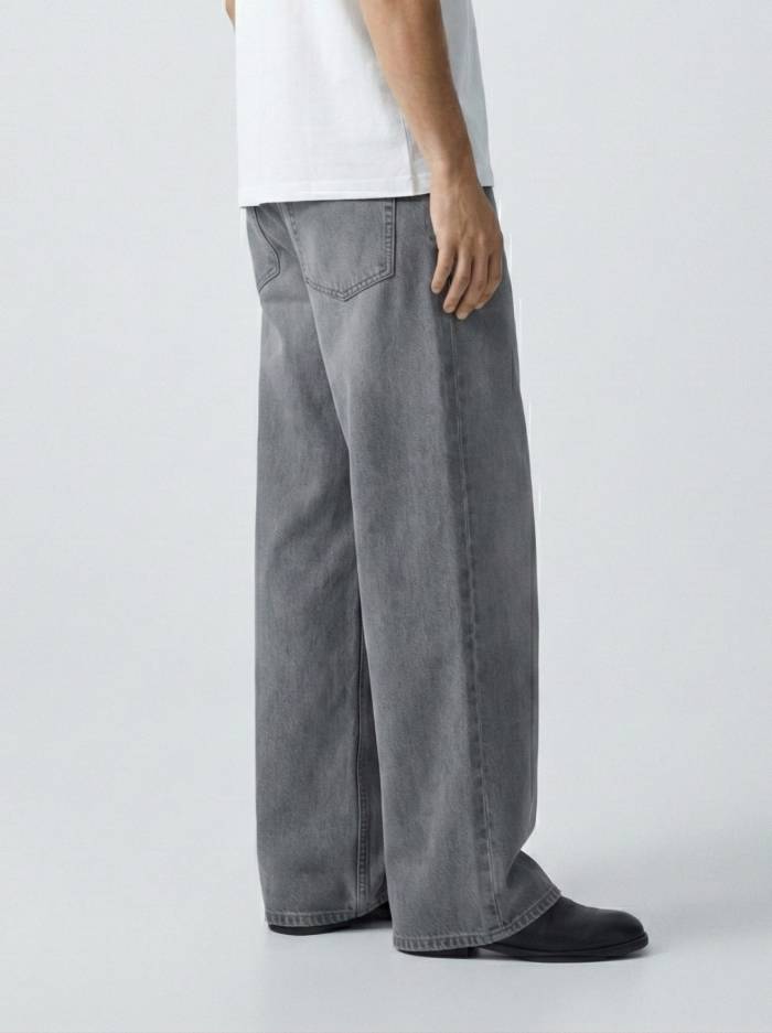 Ash Grey Baggy Fit Jean - Image 3