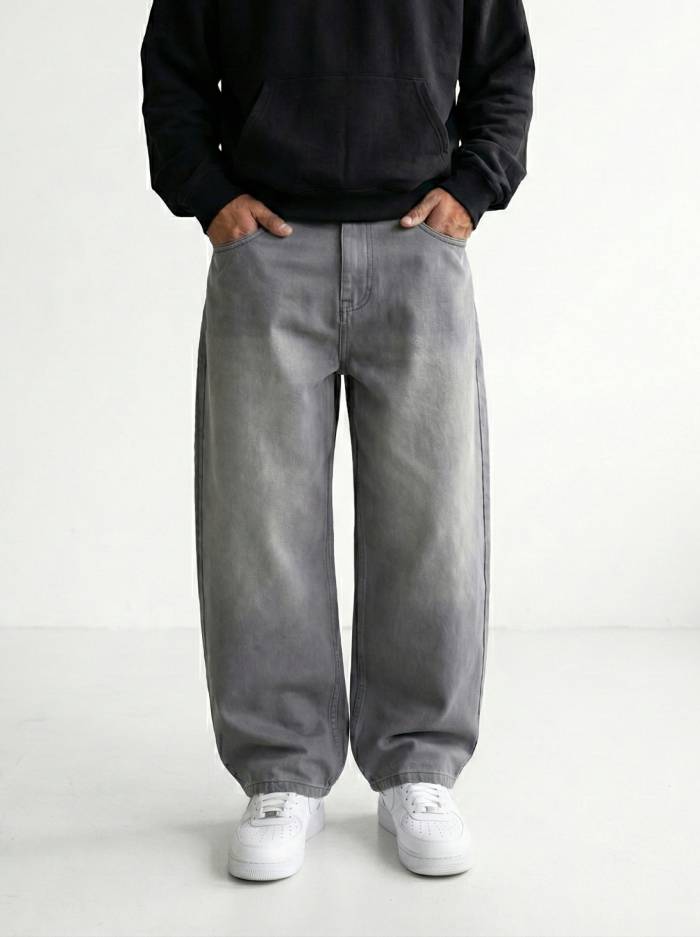 Ash Grey Baggy Fit Jean