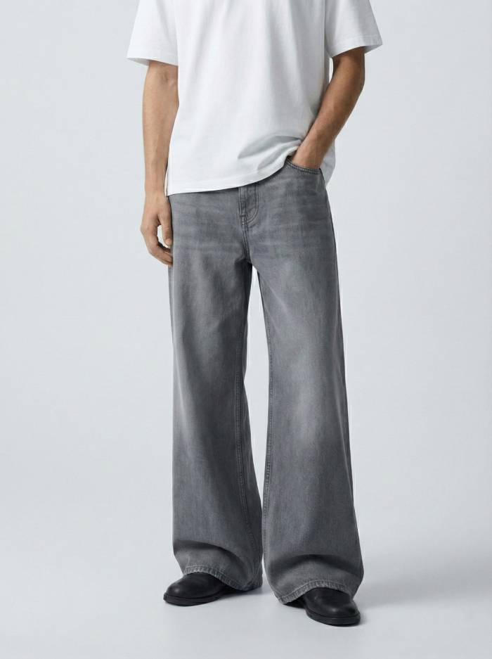 Ash Grey Baggy Fit Jean