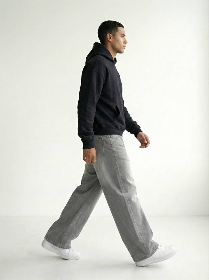 Ash Grey Baggy Fit Jean - Image 2