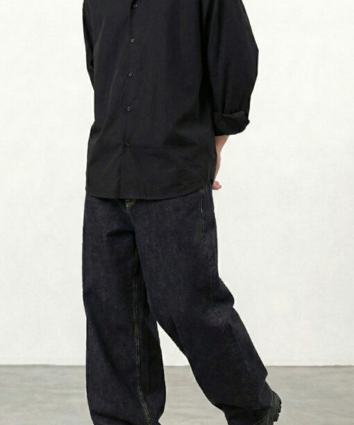 Alternative view of Raw Black Baggy Fit Jean